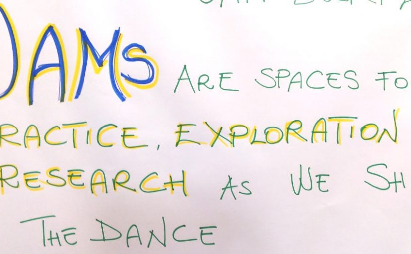 Jams are spaces for practice, exploration and research as we share the dance