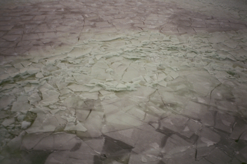 Detail of surface of sea surface and its sea ice, crossing Baltic sea from Helsinki, Finland on evening of Thursday 19 February 2026. (Photo Ref: 235.457.5348/024)